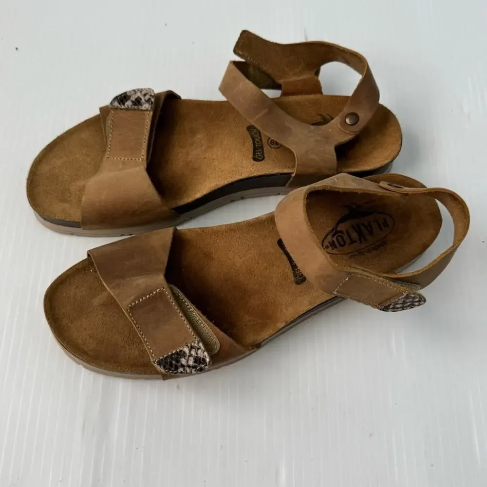 Platon GIrona strappy leather sandals Gel Touch made in Spain size 39 / 8-8.5 US